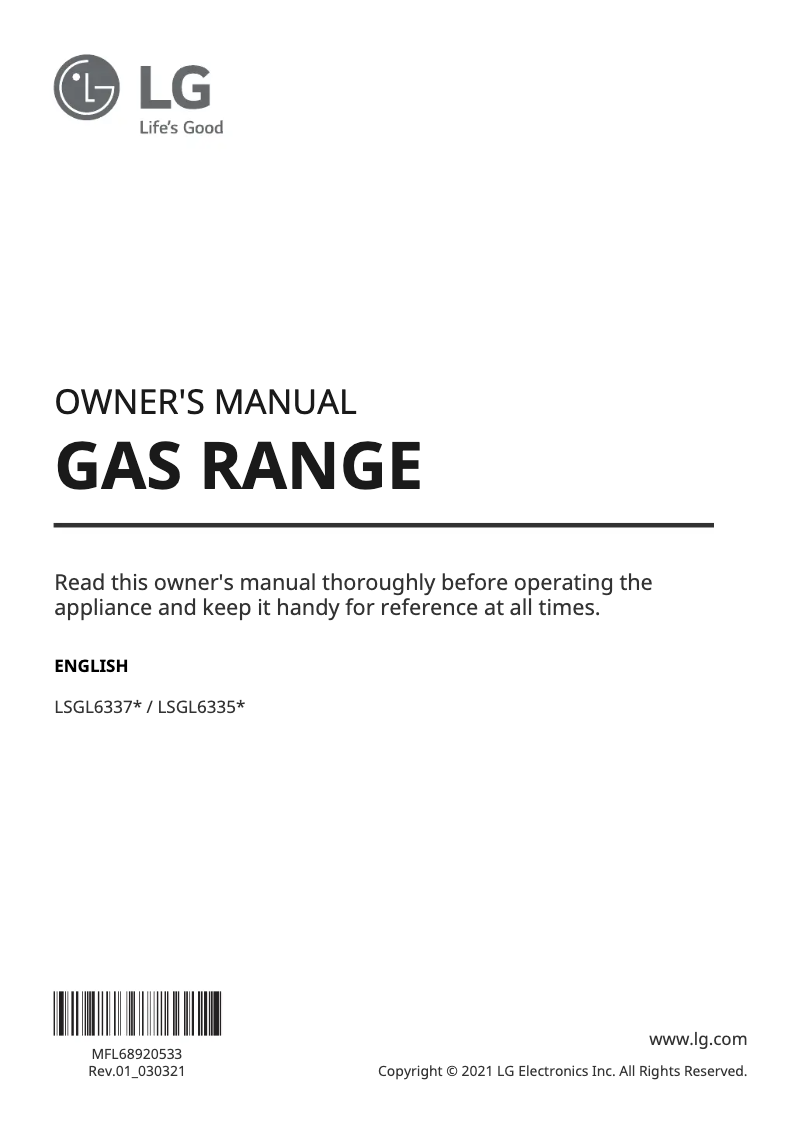 Página 1 del manual Manual de usuario LG LSGL6335D