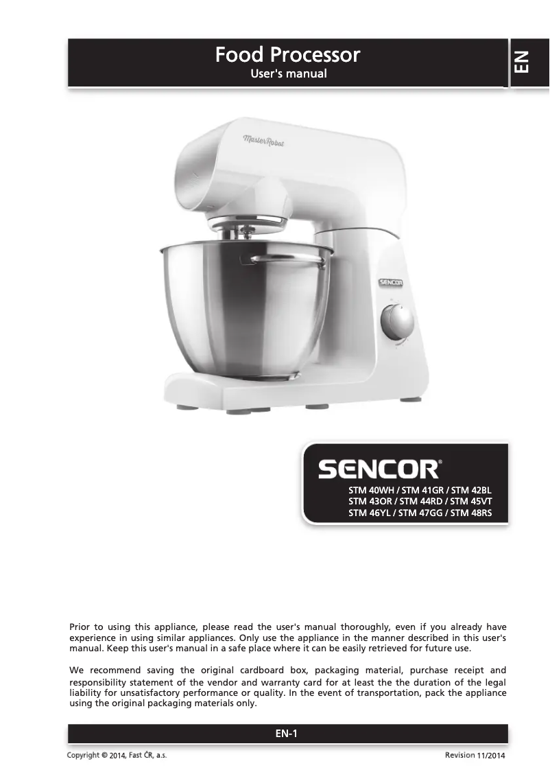 Page 1 de la notice Manuel utilisateur Sencor STM 46YL