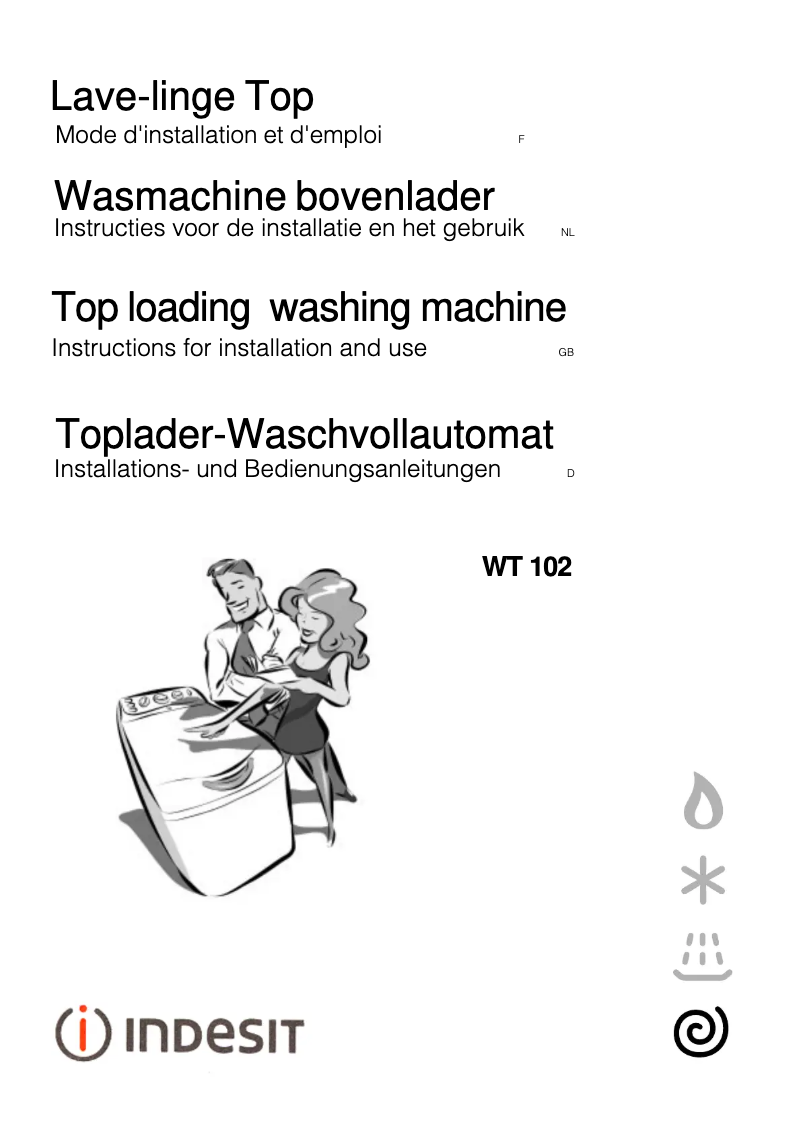 Page 1 de la notice Manuel utilisateur Indesit WT 102