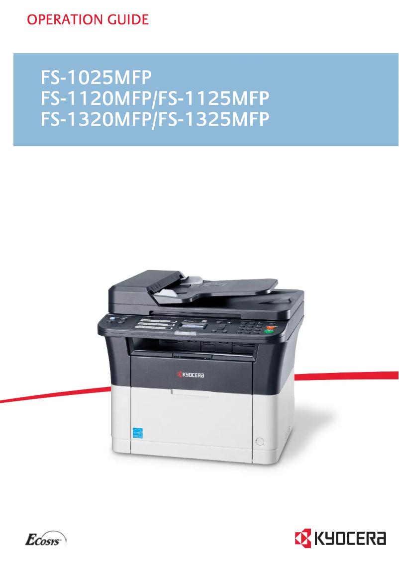 Page n°1 - Manuel utilisateur Kyocera FS-1025MFP
