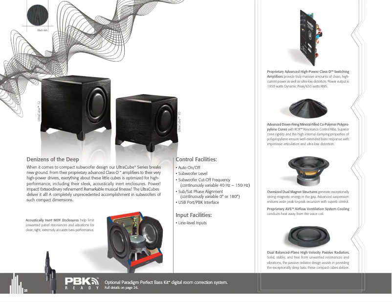 Page 1 de la notice Fiche technique Paradigm UltraCube 12