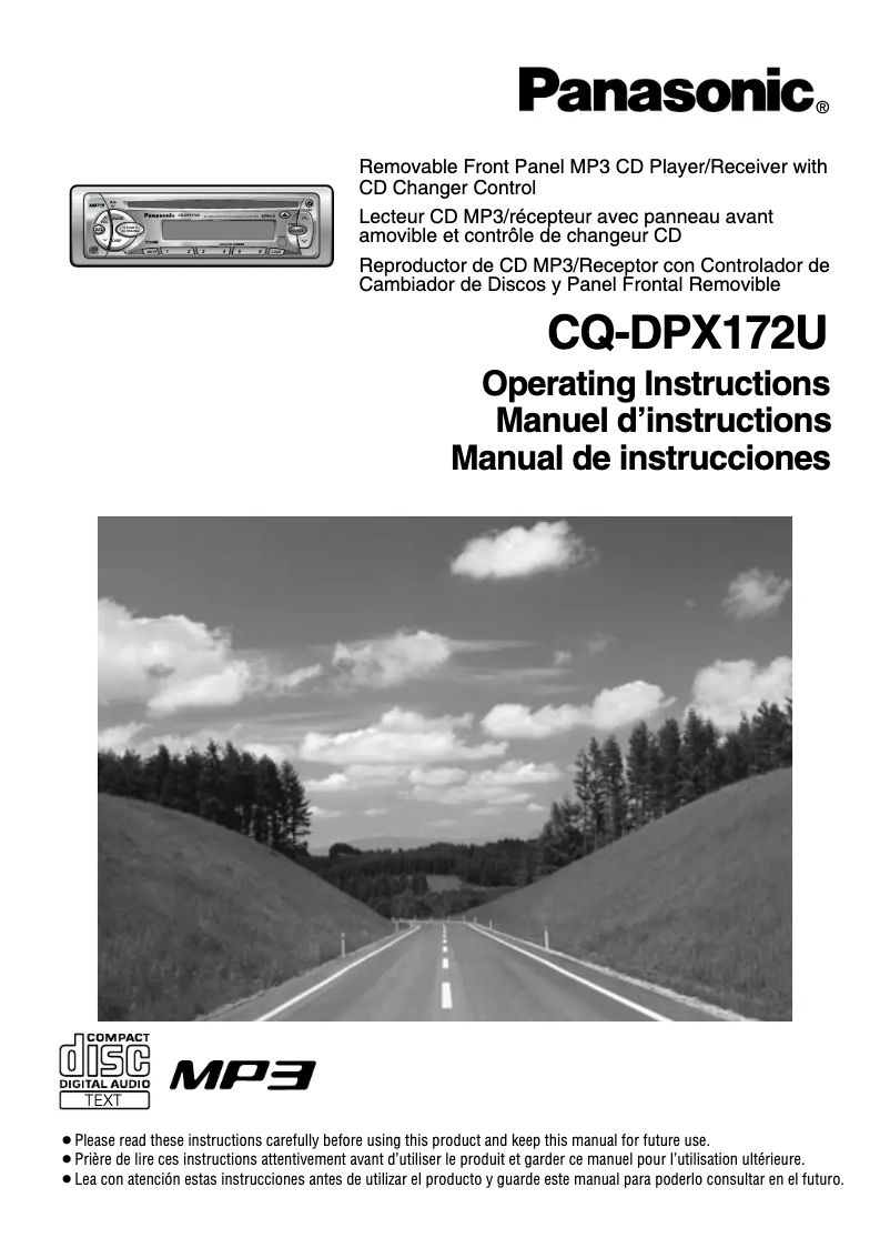 Image de la première page du manuel de l'appareil CQ-DPX172U