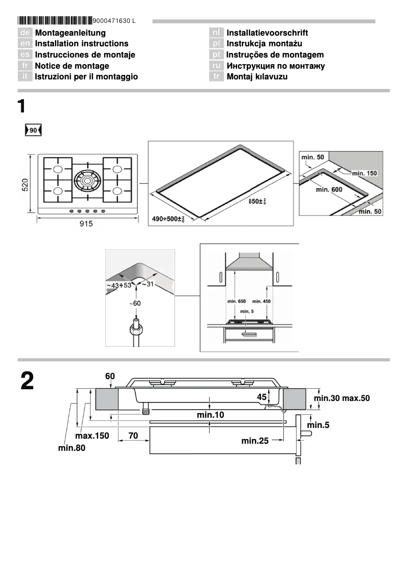 Página 1 del manual Manual de instrucciones Bosch PCR915M91E