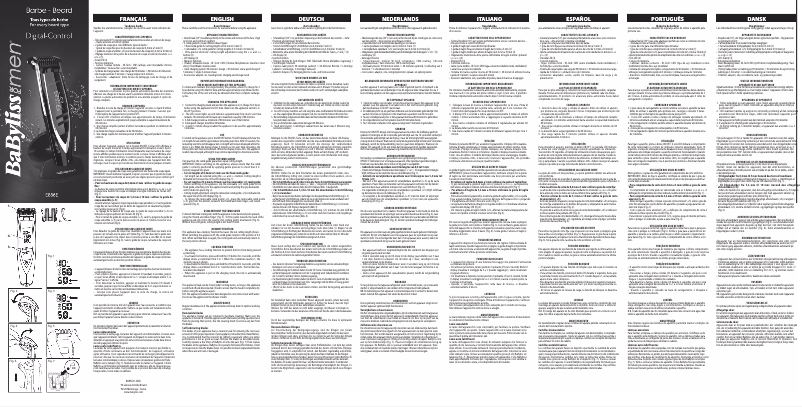 Page 1 de la notice Manuel utilisateur BaByliss Digital Control E886E