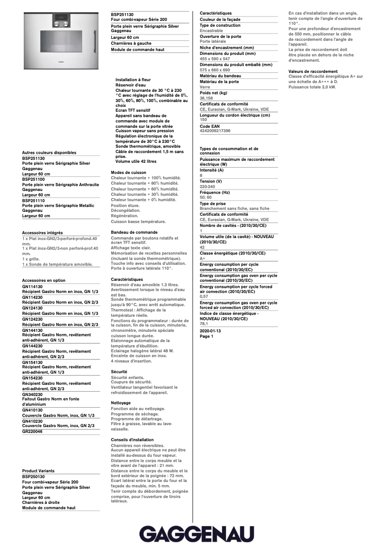 Imagen de la primera página del manual del dispositivo BSP251130