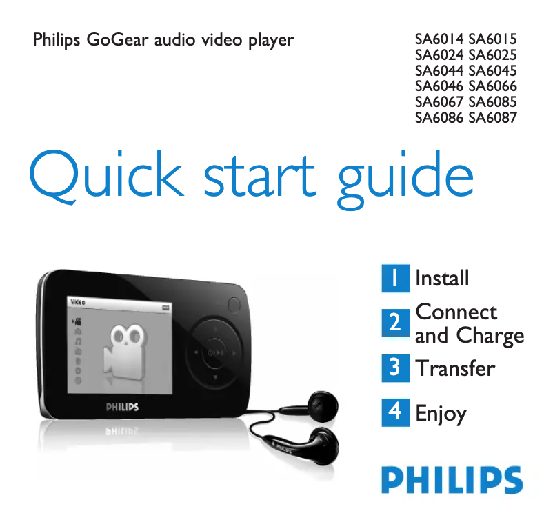 Page n°1 - Guide de démarrage rapide Philips GoGear SA6086