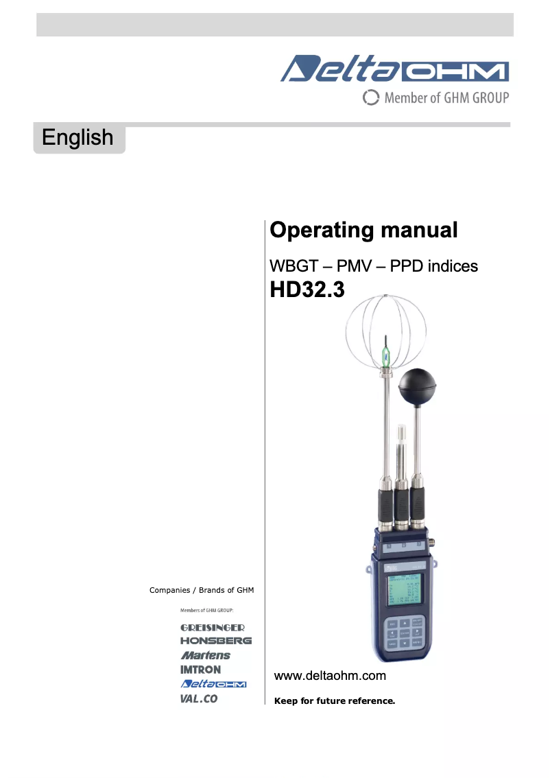 Image de la première page du manuel de l'appareil HD32.3