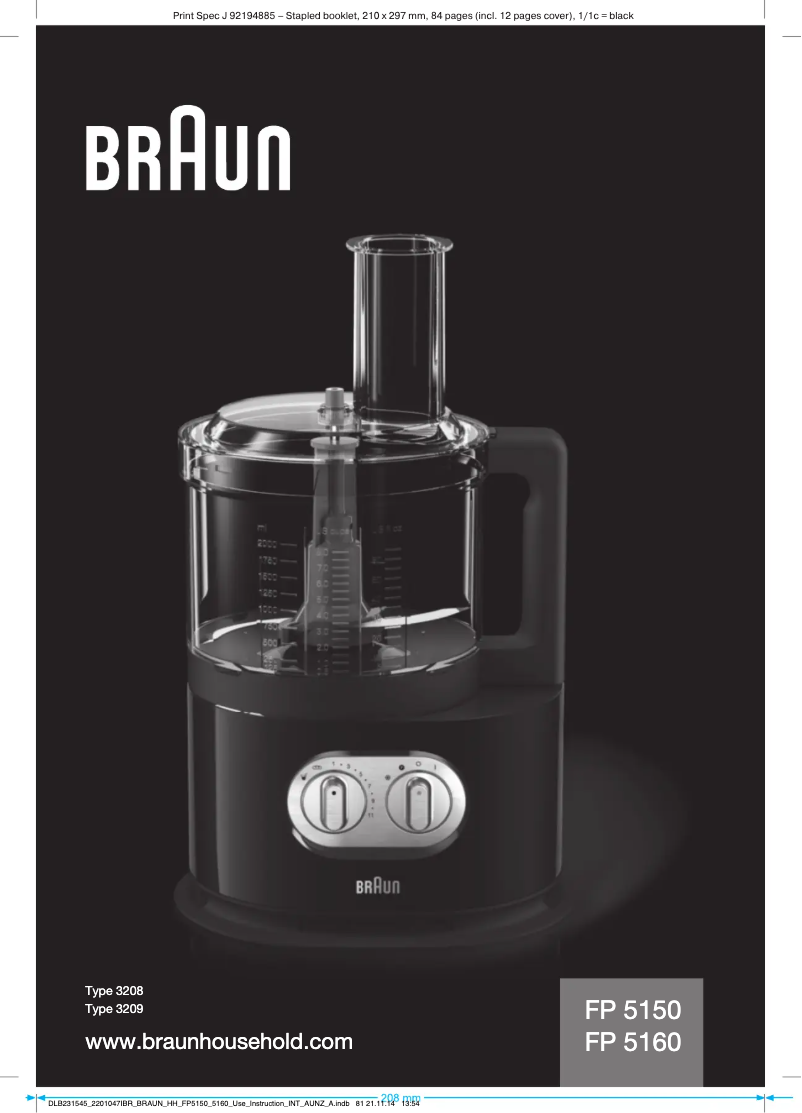 Page n°1 - Manuel utilisateur Braun IdentityCollection FP 5160