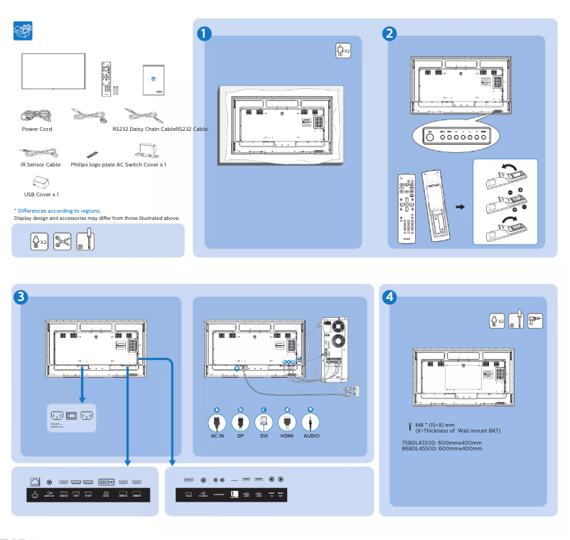 Page 1 of the manual Quick Start Guide Philips 86BDL4550D
