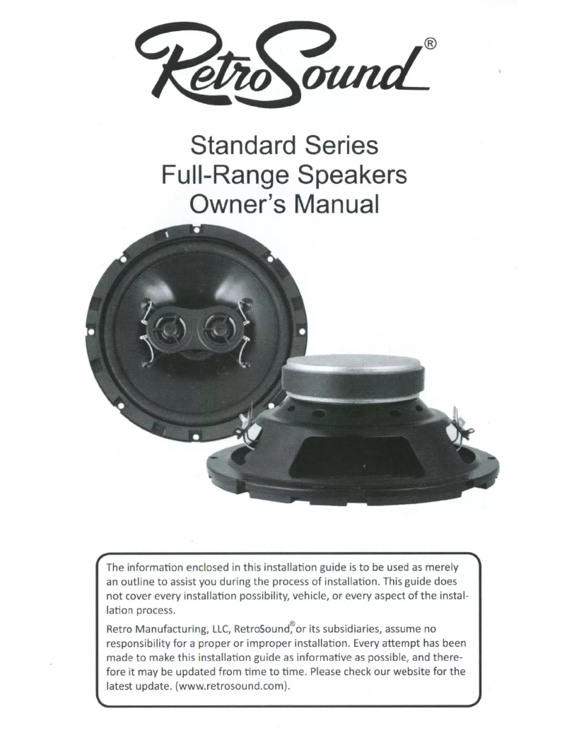 Page 1 de la notice Manuel utilisateur RetroSound S-52