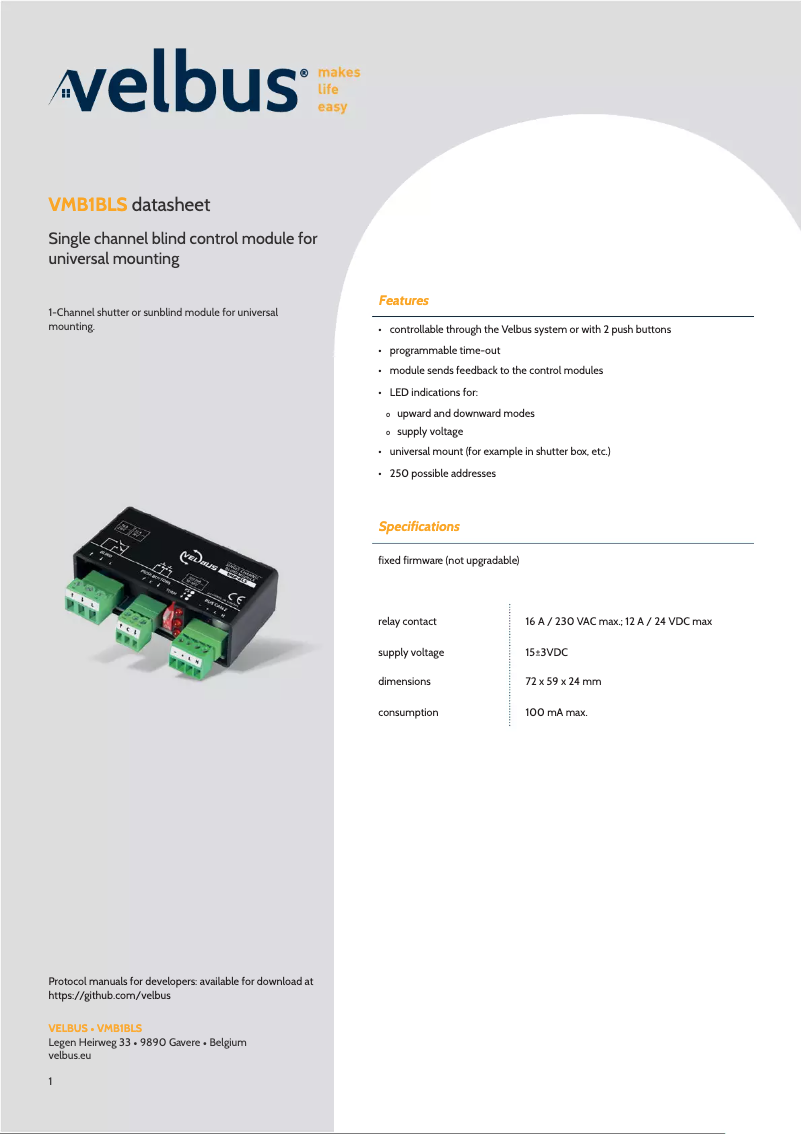 Image de la première page du manuel de l'appareil VMB1BLS