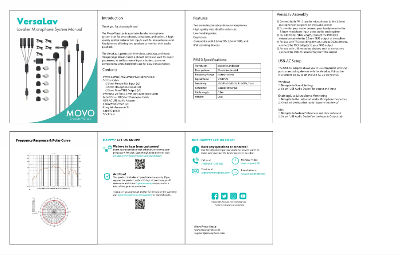 Page n°1 - Manuel utilisateur Movo VersaLav