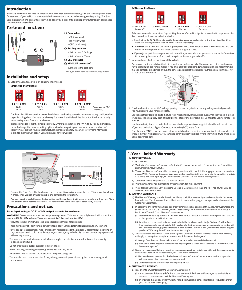 Page 1 de la notice Manuel utilisateur Navman MiVue Smartbox 3