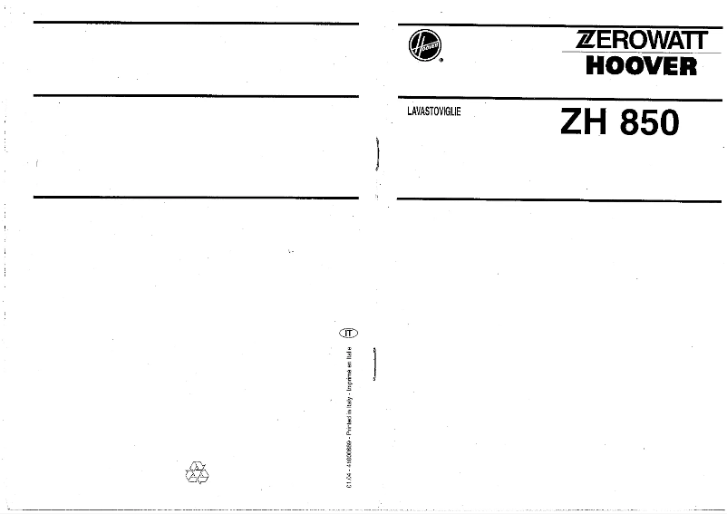 Image de la première page du manuel de l'appareil ZH 850 IT