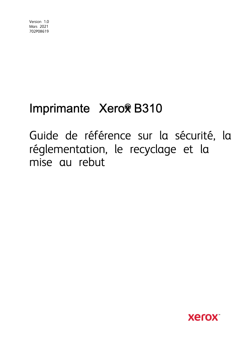 Image de la première page du manuel de l'appareil B310V