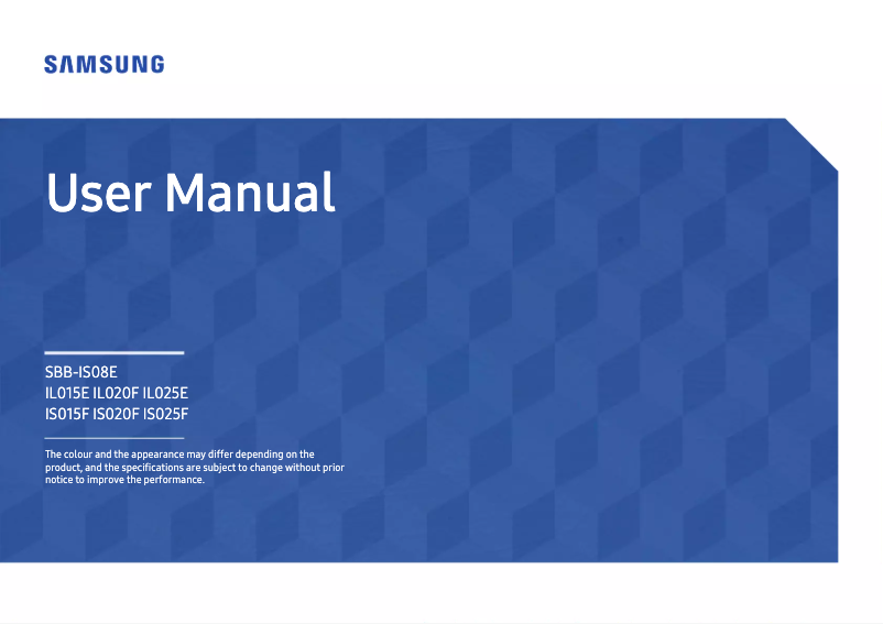 Page 1 de la notice Manuel utilisateur Samsung IS015F