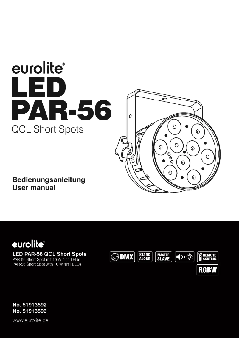 Page 1 of the manual User Manual Eurolite LED PAR-56