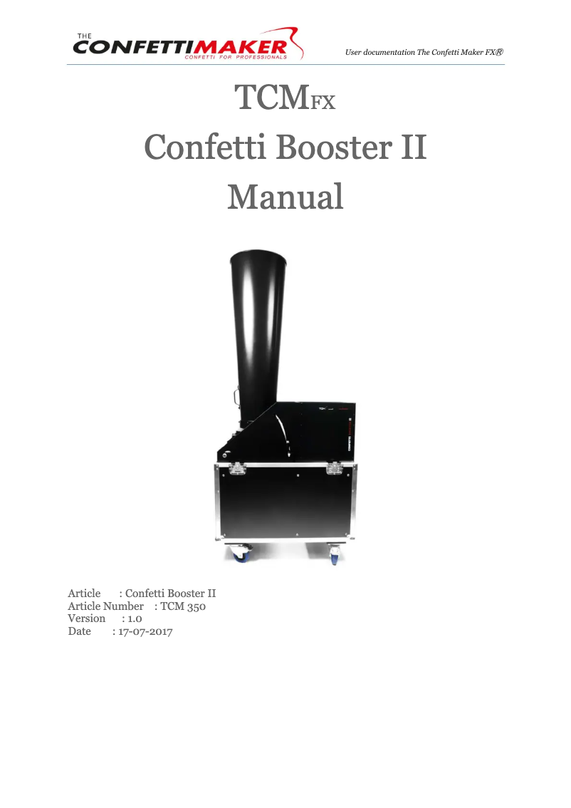 Página 1 del manual Manual de usuario TCM FX Confetti Booster II