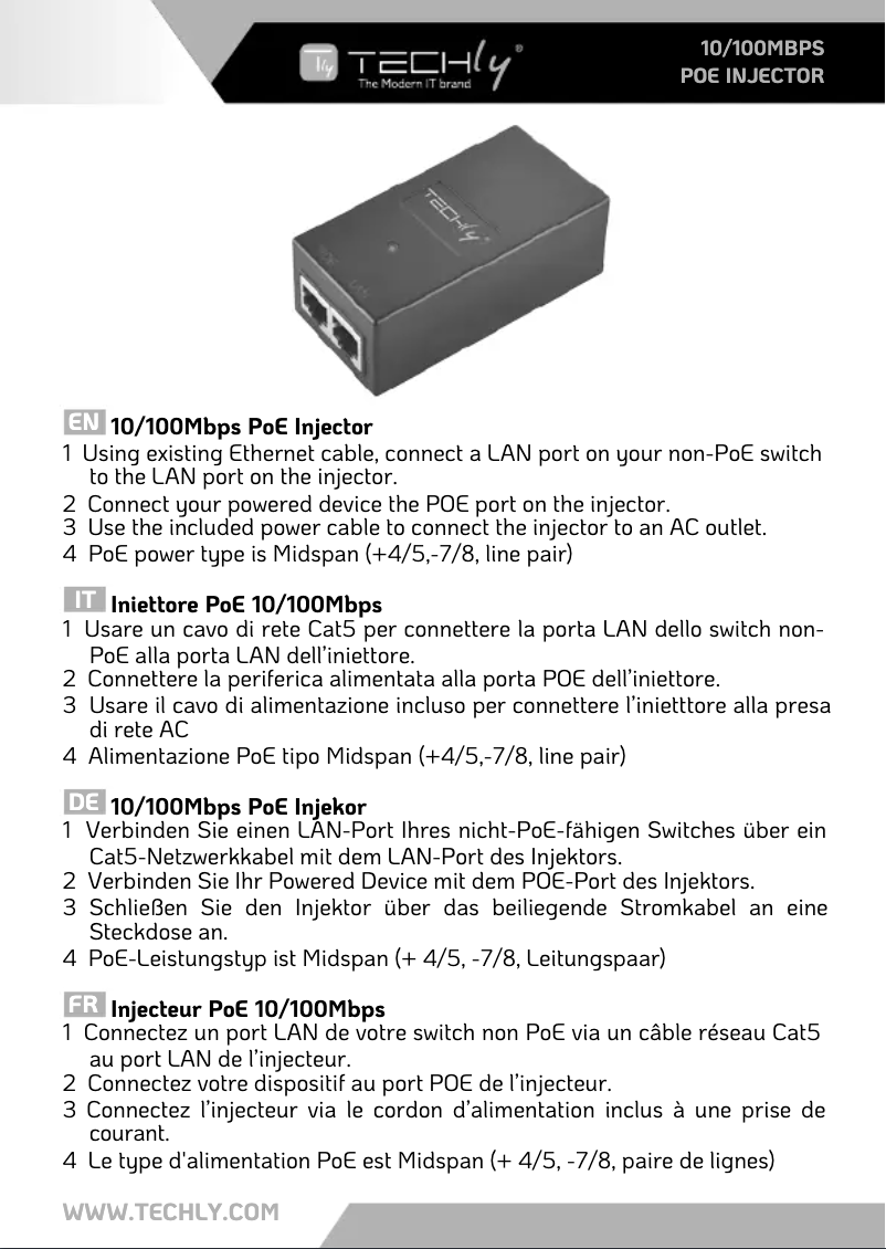 Page n°1 - Manuel utilisateur Techly I-SWHUB 1500STY