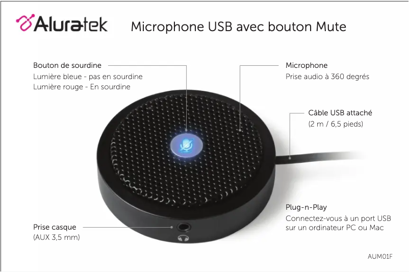 Page n°1 - Manuel utilisateur Aluratek AUM01F