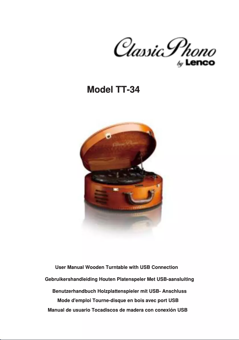 Page n°1 - Manuel utilisateur Classic Phono TT-34