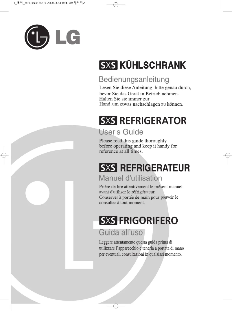 Page n°1 - Manuel utilisateur LG GW-P227XTMV