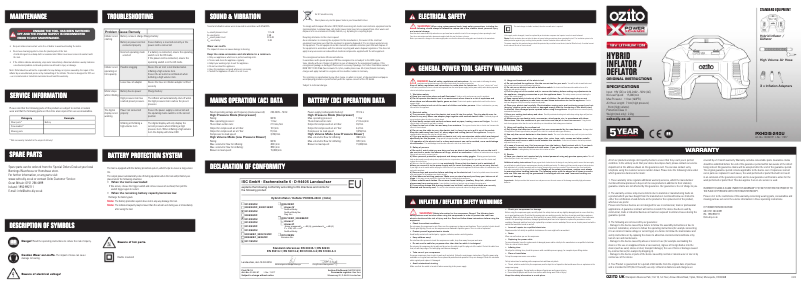 Page 1 de la notice Manuel utilisateur Ozito PXHDIS-240U