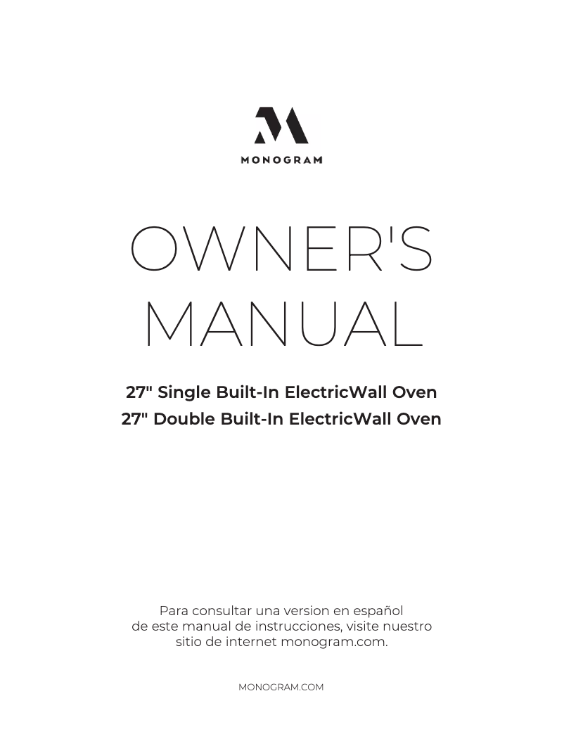Page n°1 - Manuel utilisateur Monogram ZKS90DPSN