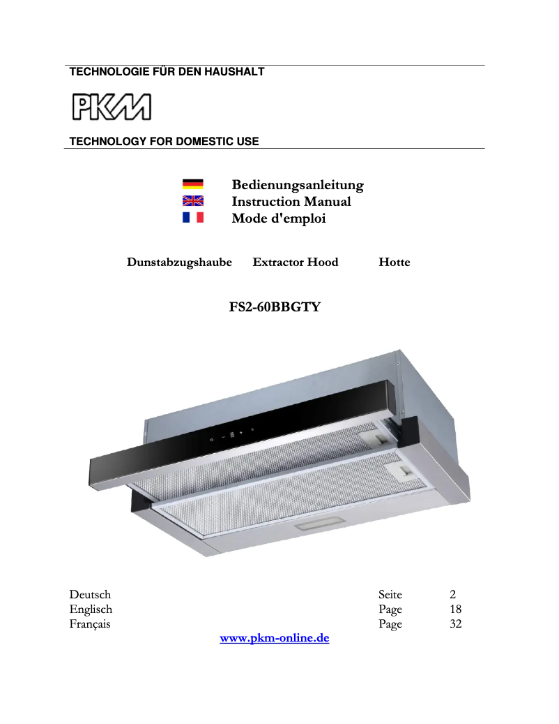 Image de la première page du manuel de l'appareil FS2-60BBGTY