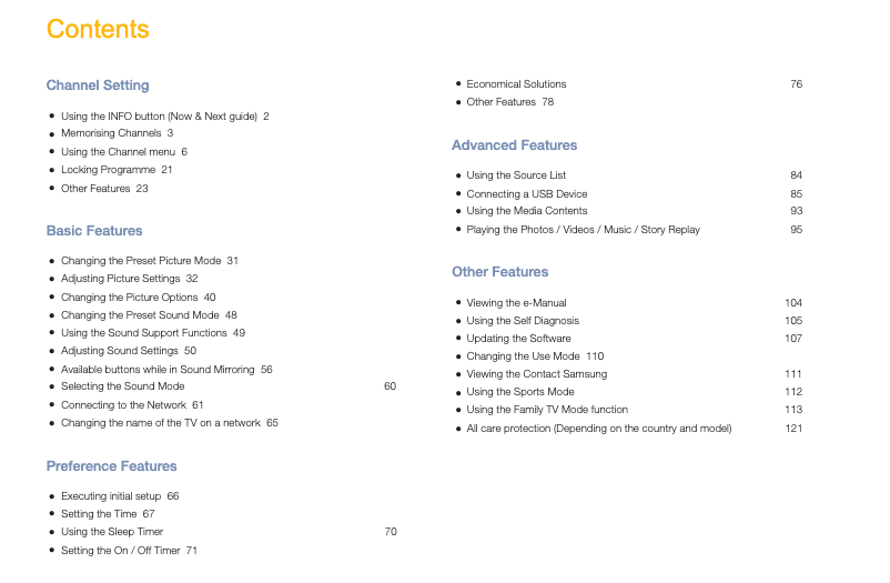 Page 1 de la notice Manuel utilisateur Samsung UA32M4100AW