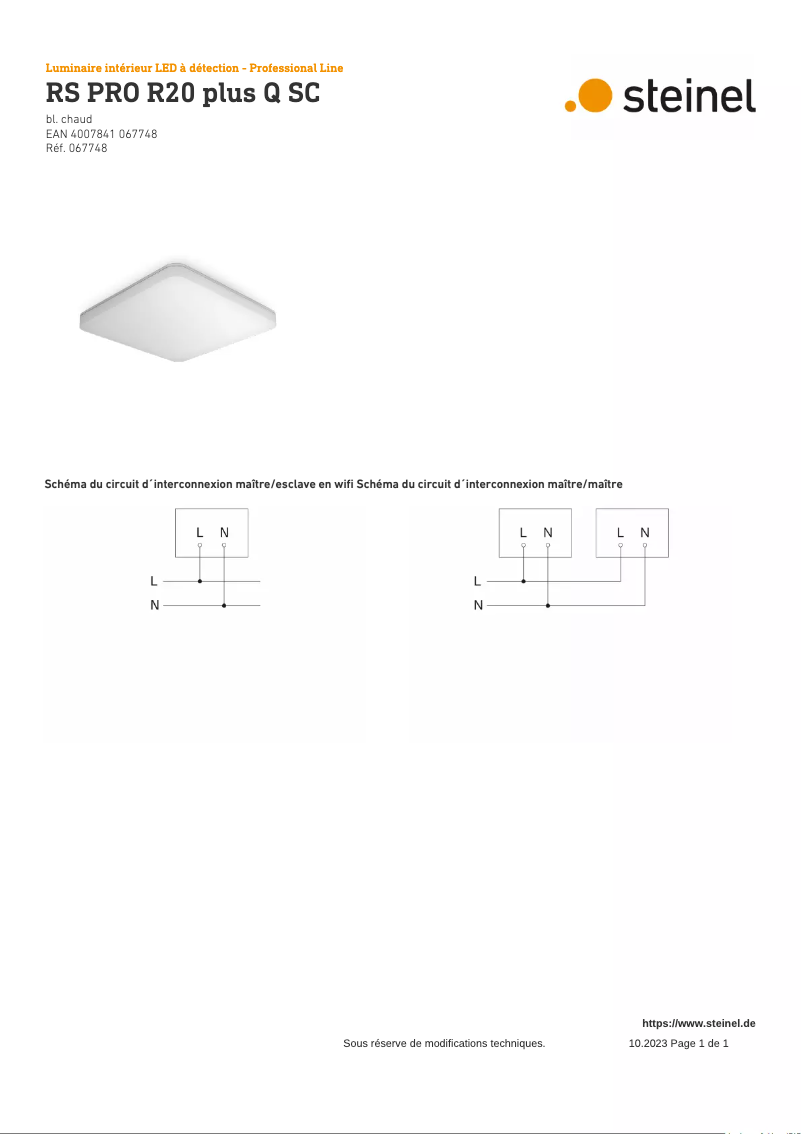 Página 1 del manual Diagrama de cableado Steinel RS PRO R20 Plus Q SC