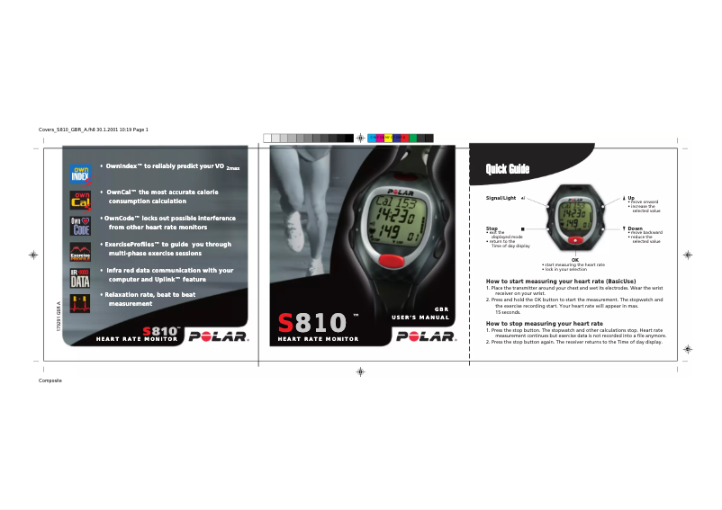 Page 1 de la notice Manuel utilisateur Polar S810