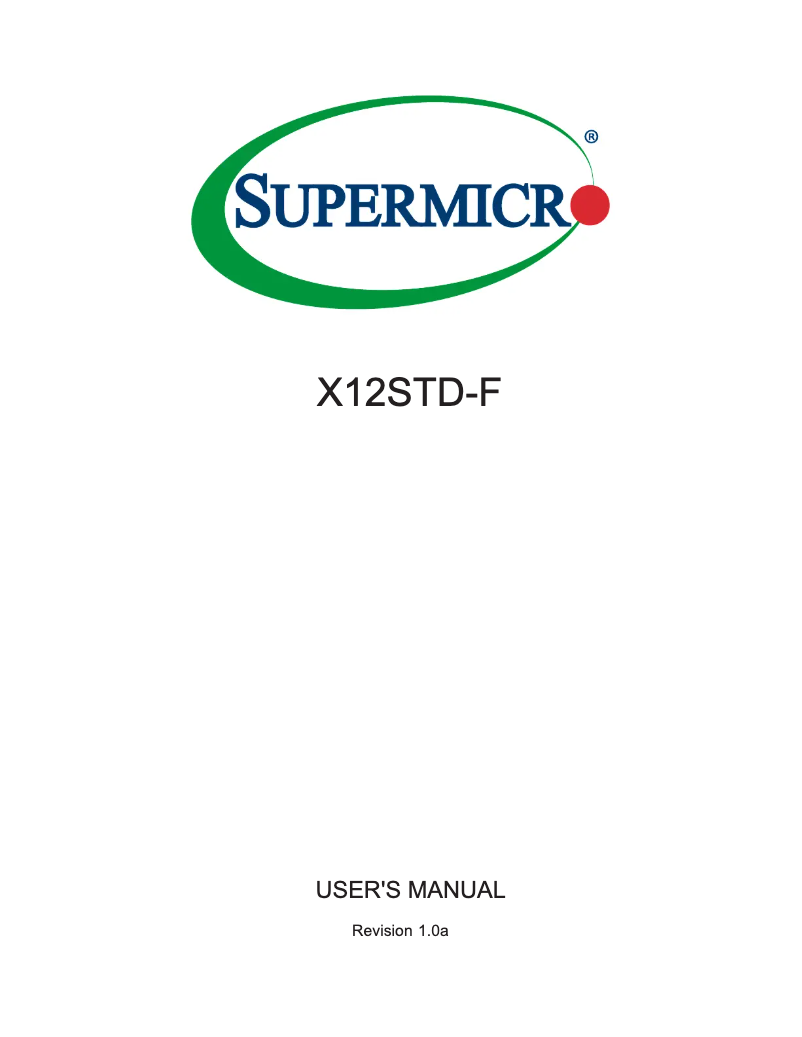 Page 1 de la notice Manuel utilisateur Supermicro X12STD-F