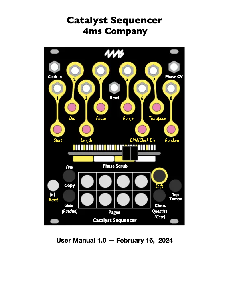 Image de la première page du manuel de l'appareil Catalyst Sequencer