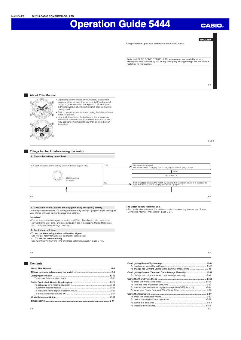 Image de la première page du manuel de l'appareil 5444