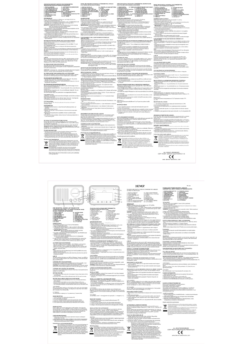 Page 1 de la notice Manuel utilisateur Denver TR-39