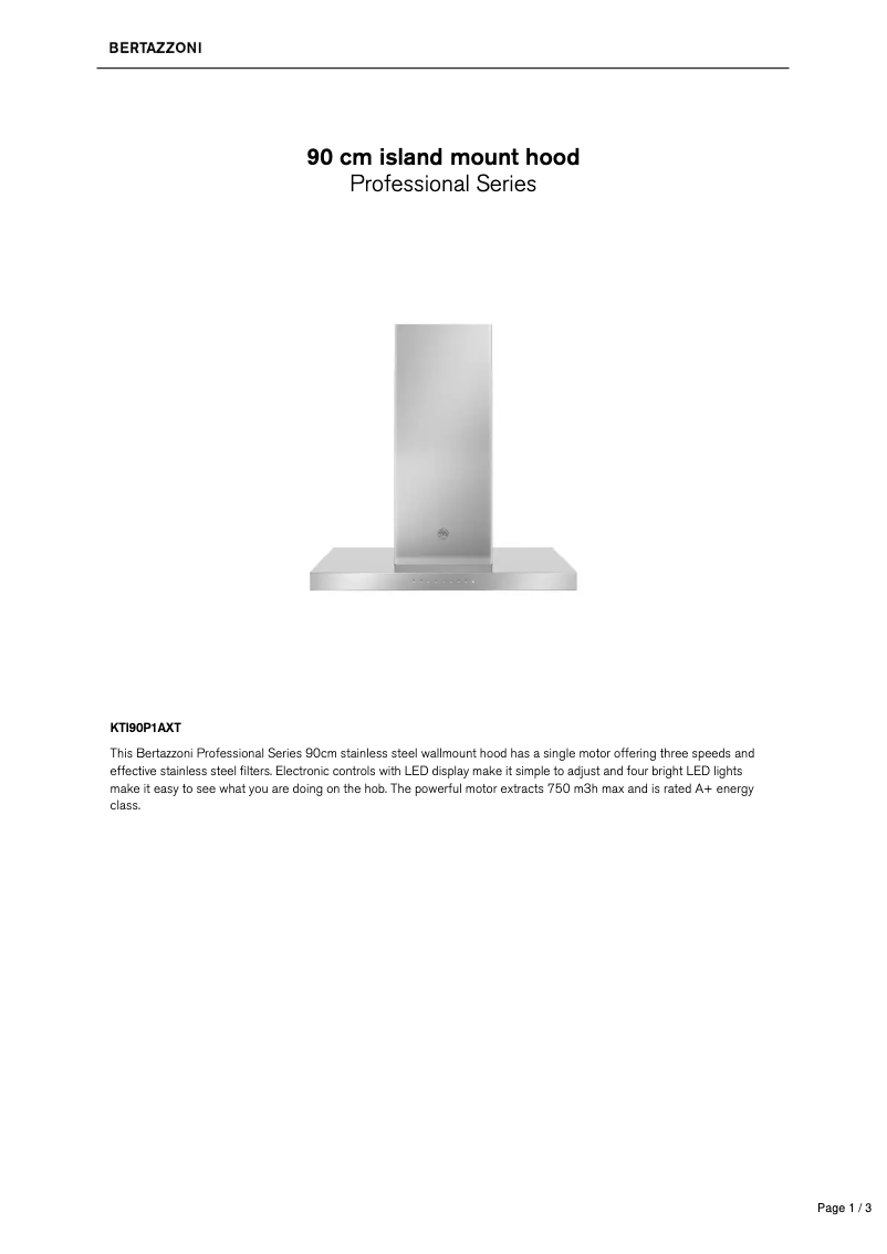 Image de la première page du manuel de l'appareil KTI90P1AXT