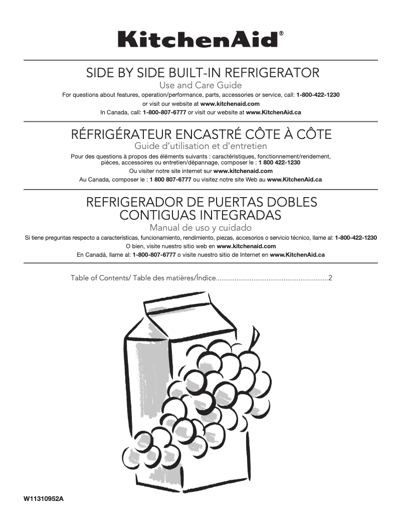 Página 1 del manual Manual de usuario KitchenAid KBSN608ESS