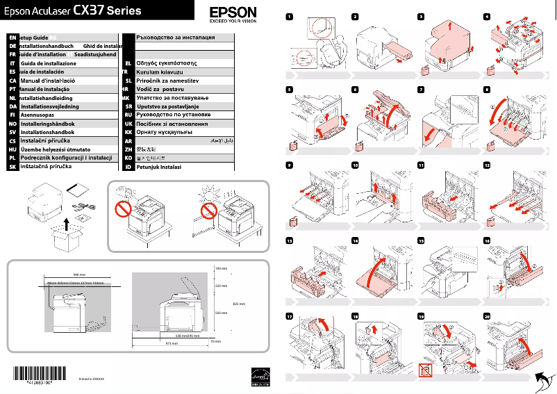 Página 1 del manual Guía de instalación Epson AcuLaser CX37DNF