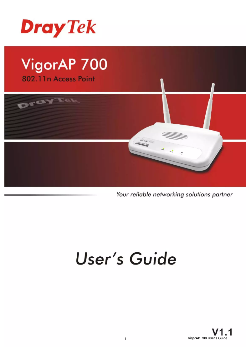 Página 1 del manual Manual de usuario Draytek VigorAP 700