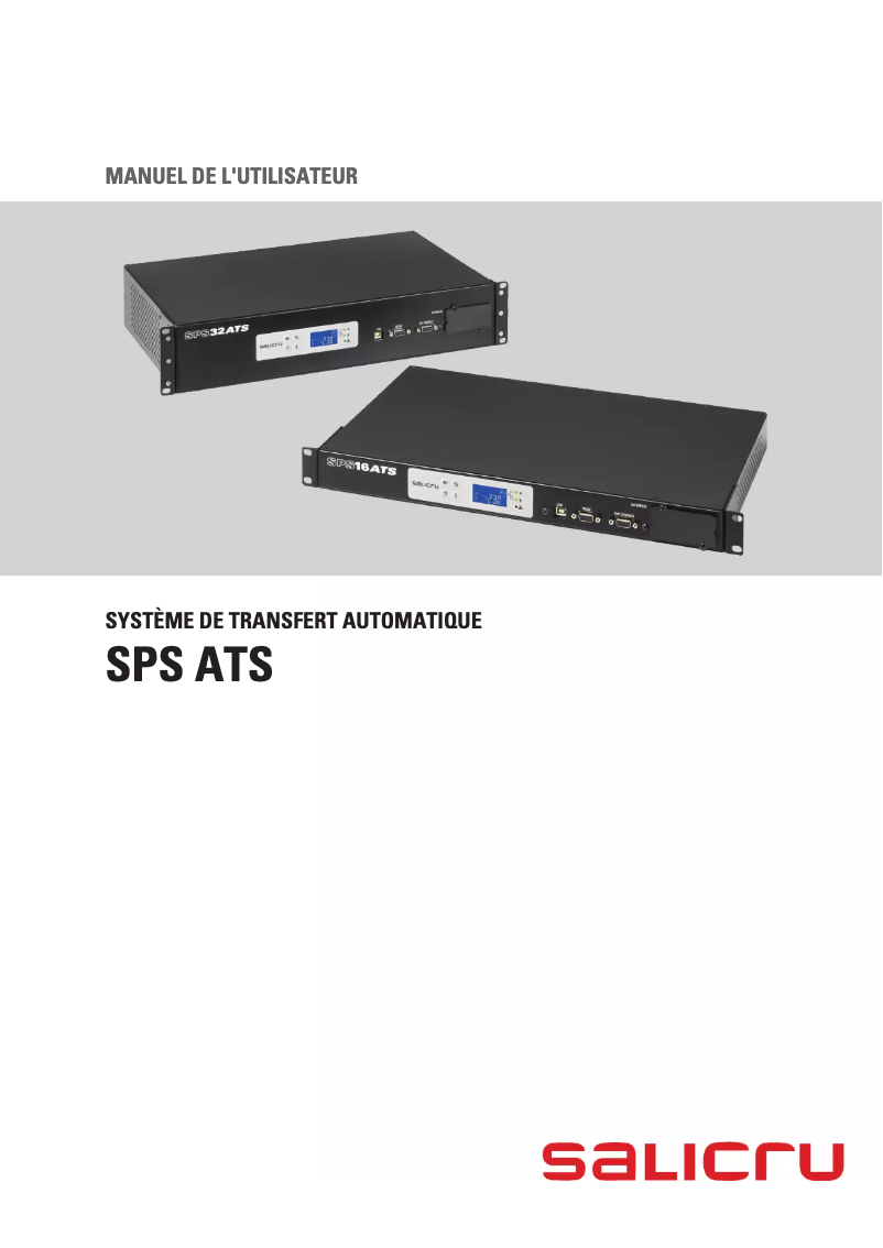 Page n°1 - Manuel utilisateur Salicru SPS 32 ATS