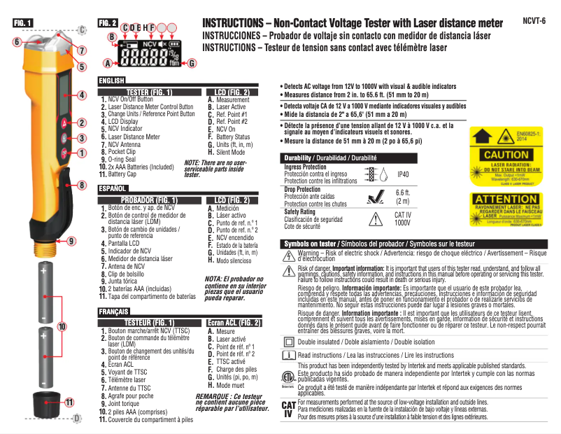 Página 1 del manual Manual de usuario Klein Tools NCVT-6
