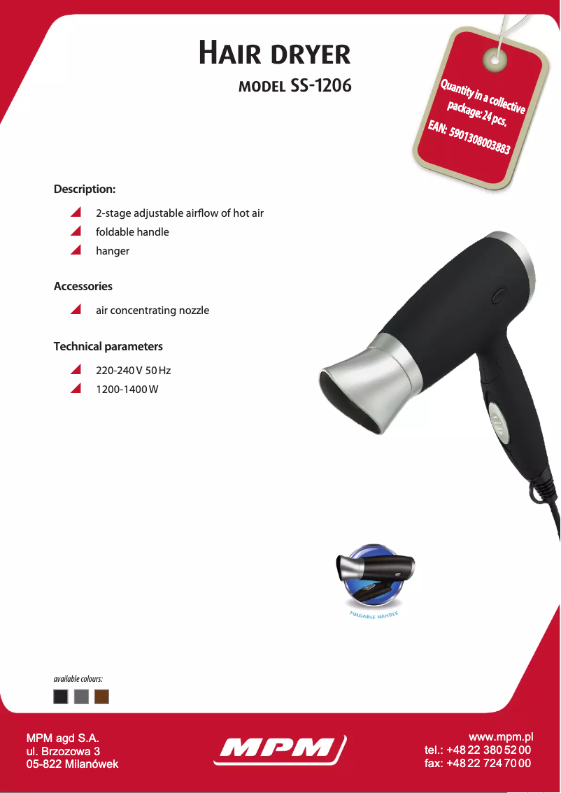 Image de la première page du manuel de l'appareil SS-1206