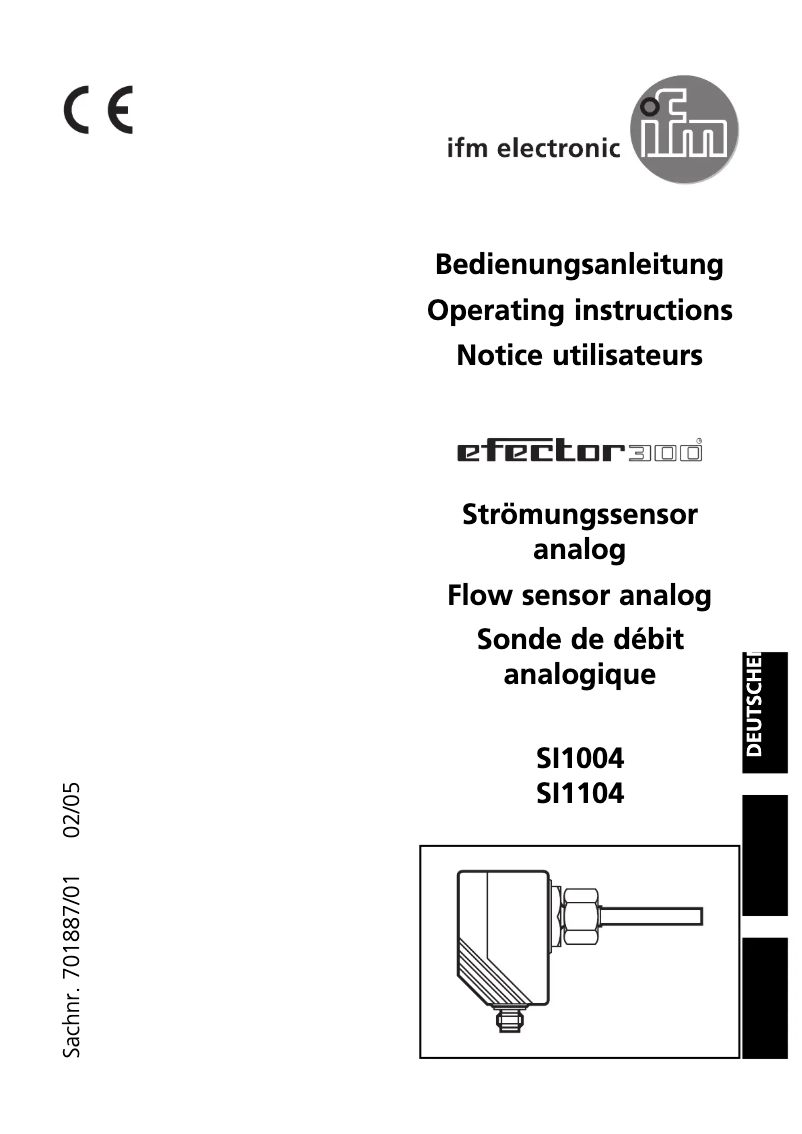 Page n°1 - Manuel utilisateur IFM SI1104