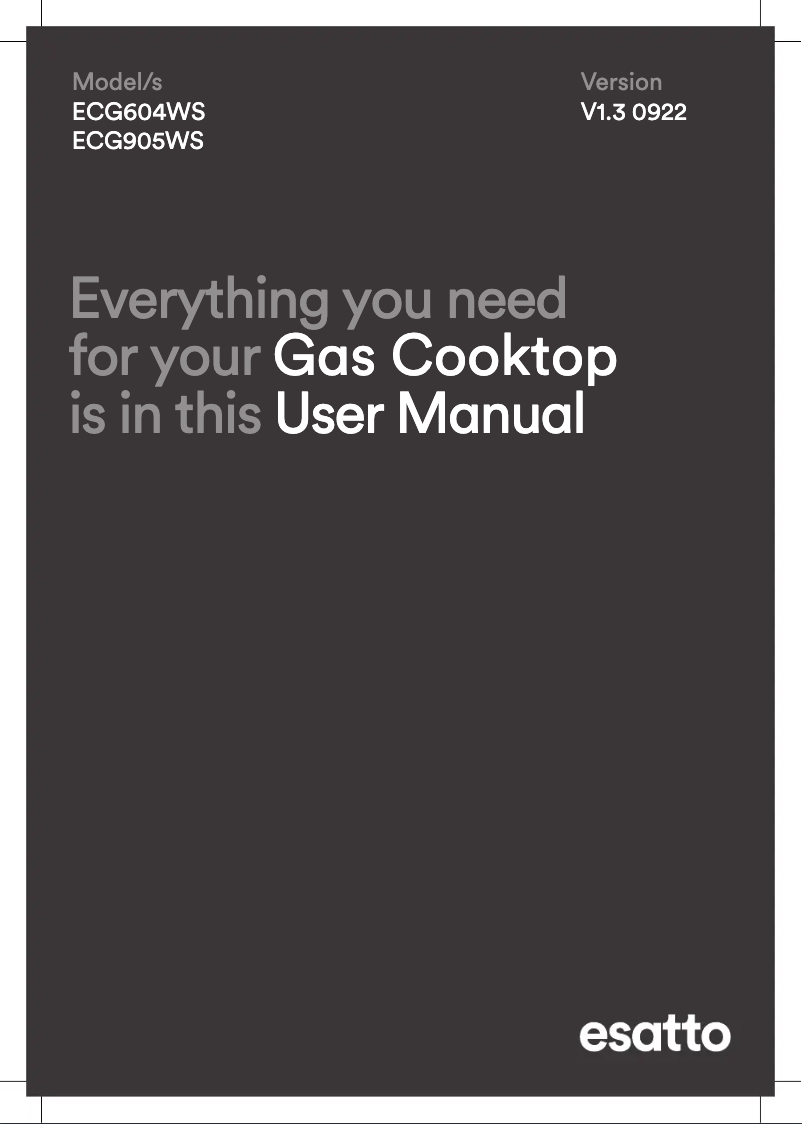 Page 1 de la notice Manuel utilisateur Esatto ECG604WS