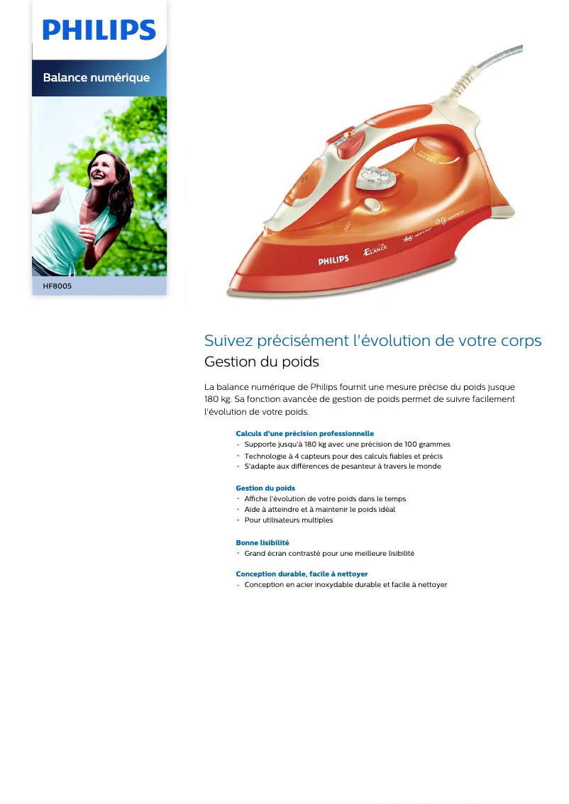 Page n°1 - Fiche technique Philips HF8005