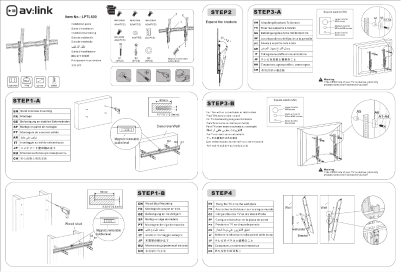 Page 1 de la notice Manuel utilisateur AV:link LPTL600