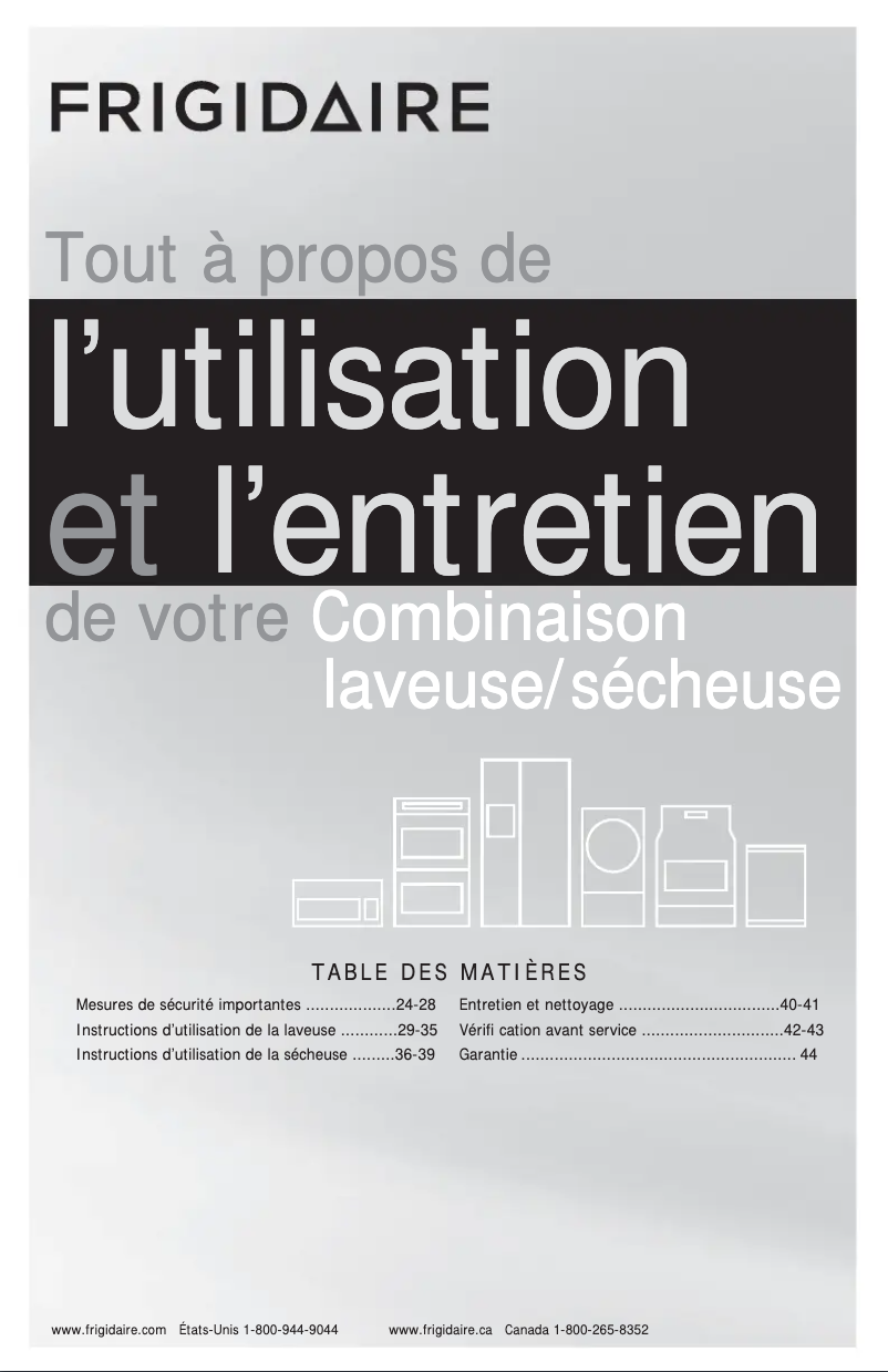 Page n°1 - Manuel utilisateur Frigidaire FFLE4033QW