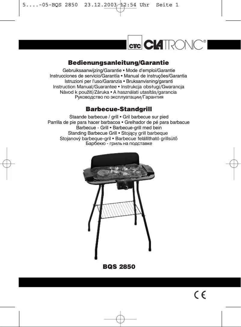 Página 1 del manual Manual de usuario Clatronic BQS 2850