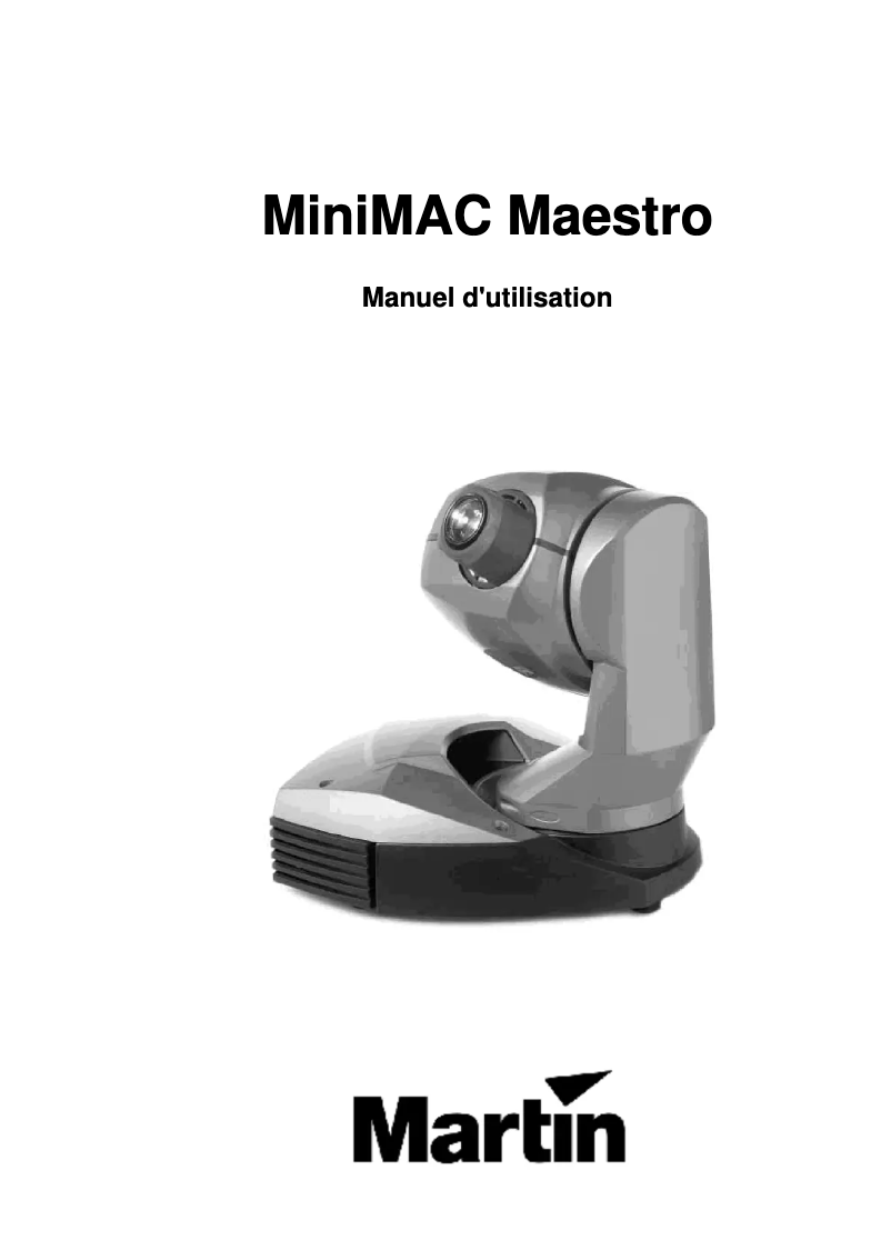 Image de la première page du manuel de l'appareil MiniMAC Maestro
